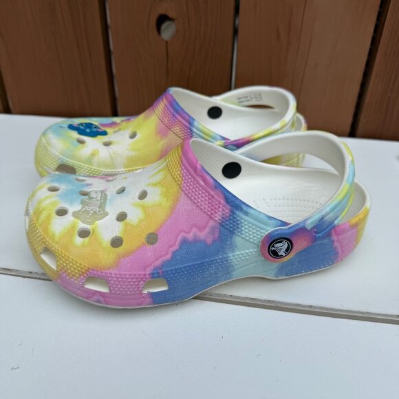 Crocs Classic Clog Tie-Dye Print J5 Kids Size - Picture 1 of 8